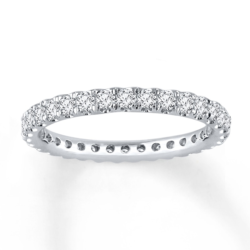 Main Image 1 of Previously Owned Diamond Eternity Band 1 ct tw Round-cut 14K White Gold