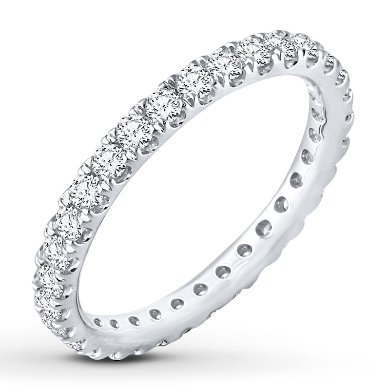 Main Image 4 of Previously Owned Diamond Eternity Band 1 ct tw Round-cut 14K White Gold