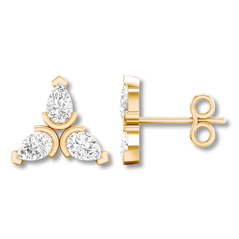 Main Image 2 of Previously Owned Diamond Earrings 1/2 ct tw Pear-shaped 14K Yellow Gold