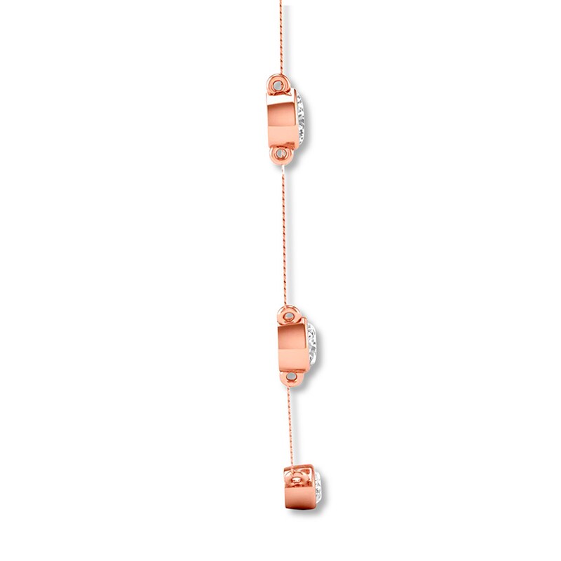 Main Image 2 of Previously Owned Diamond Necklace 3/8 ct tw Round/Marquise 10K Rose Gold