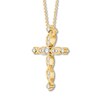 Thumbnail Image 3 of Previously Owned Diamond Cross Necklace 1/2 carat tw Round 10K Yellow Gold