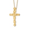 Thumbnail Image 4 of Previously Owned Diamond Cross Necklace 1/2 carat tw Round 10K Yellow Gold