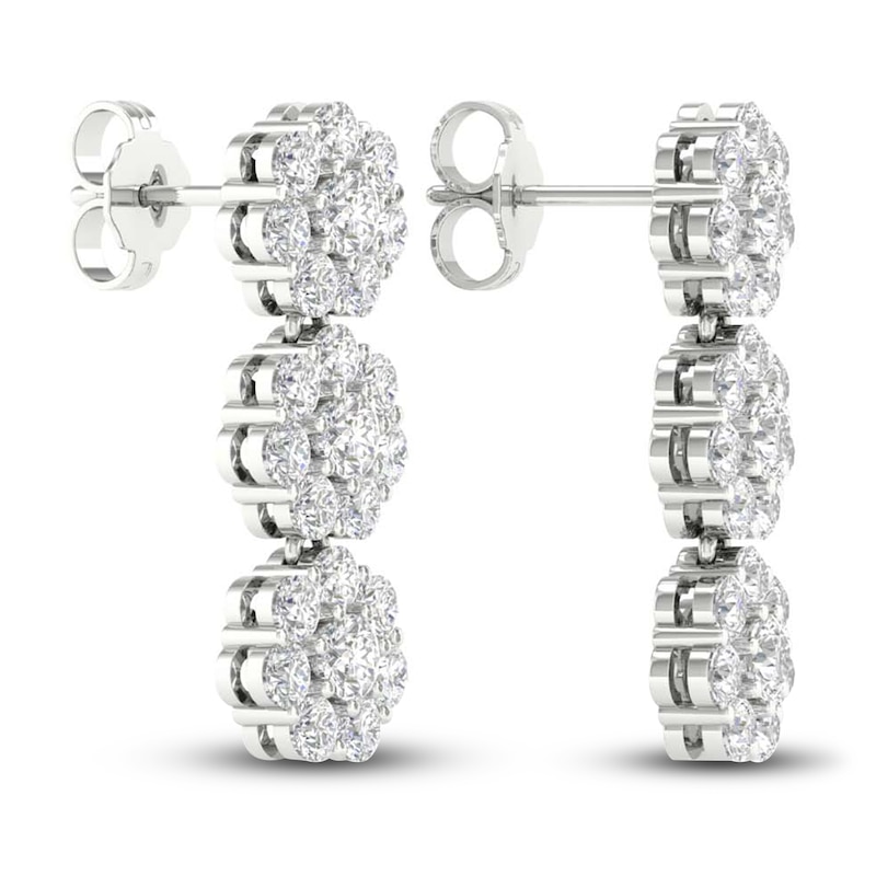 Main Image 3 of Previously Owned Lab-Grown Diamond Earrings 3 ct tw Round 14K White Gold