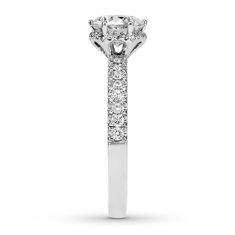 Main Image 3 of Previously Owned Diamond Engagement Ring 1-1/4 ct tw Round-cut 14K White Gold