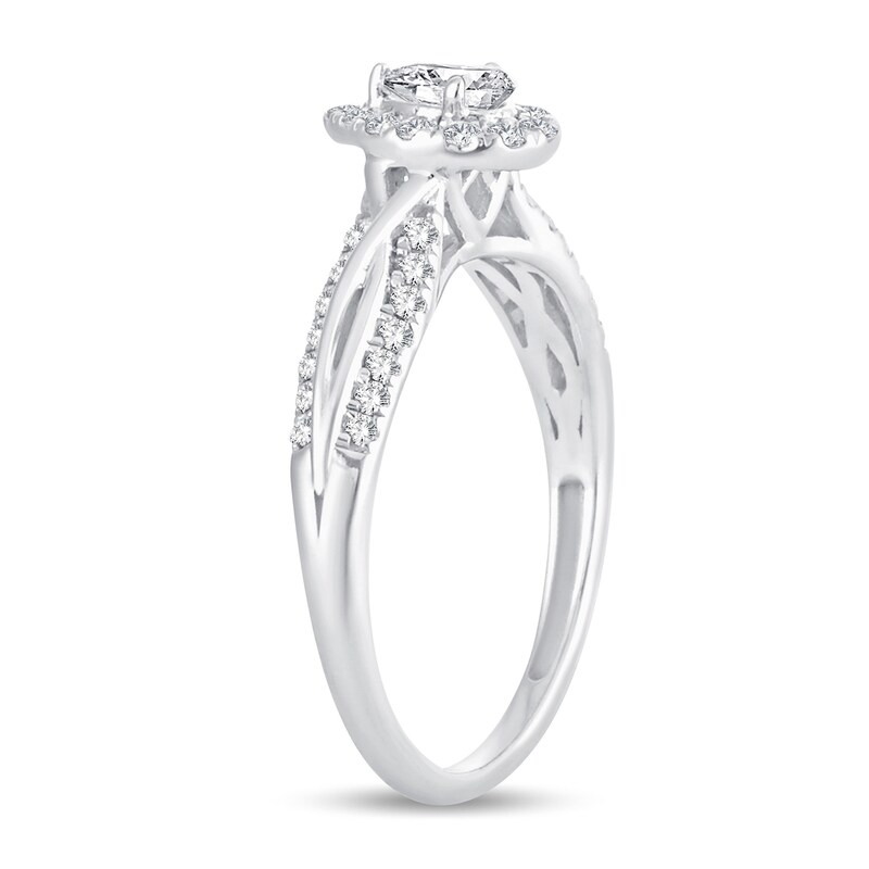 Main Image 2 of Previously Owned Diamond Engagement Ring 1/2 ct tw Pear-shaped 14K White Gold