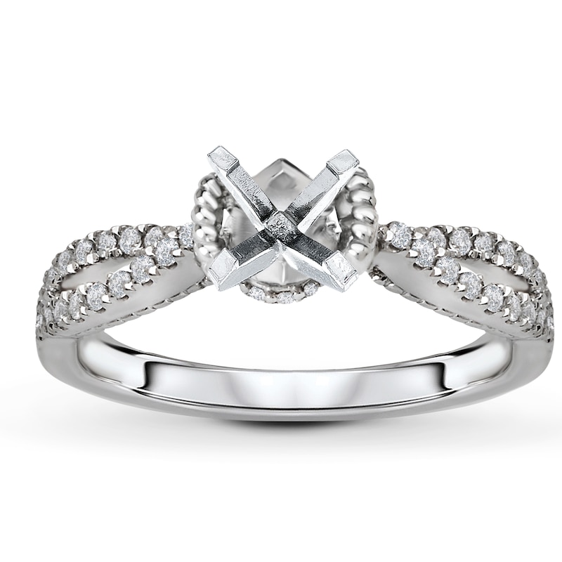 Main Image 1 of Previously Owned Diamond Engagement Ring Setting 1/3 ct tw Round 14K White Gold