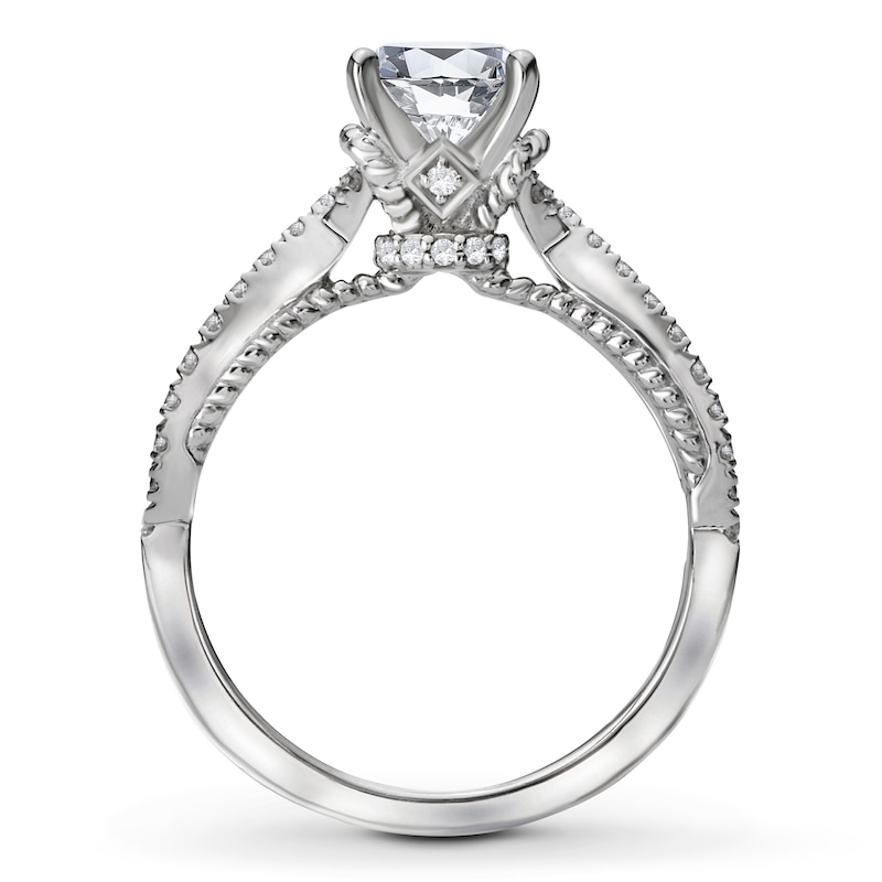 Main Image 2 of Previously Owned Diamond Engagement Ring Setting 1/3 ct tw Round 14K White Gold