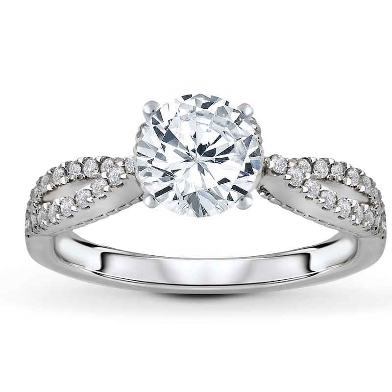 Main Image 3 of Previously Owned Diamond Engagement Ring Setting 1/3 ct tw Round 14K White Gold