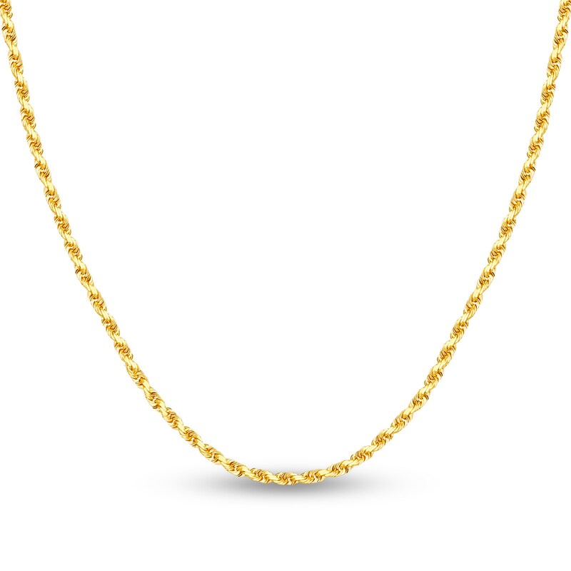 Previously Owned Diamond-Cut Solid Rope Chain Necklace 14K Yellow Gold 22"