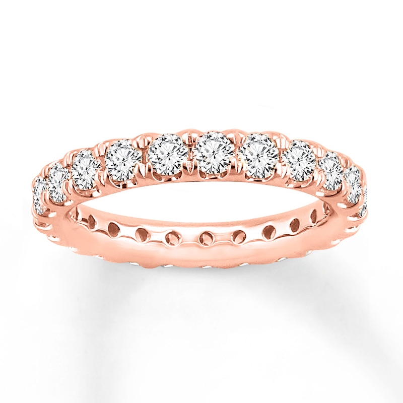 Main Image 1 of Previously Owned Diamond Eternity Ring 2 ct tw Round-cut 14K Rose Gold