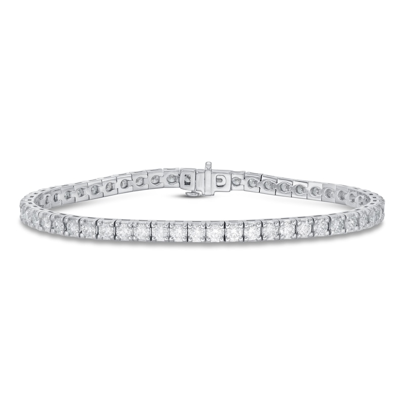 Main Image 1 of Previously Owned Lab-Grown Diamond Bracelet 5 ct tw Round 14K White Gold
