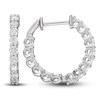 Thumbnail Image 3 of Previously Owned Lab-Grown Diamond Hoop Earrings 1 ct tw Round 14K White Gold