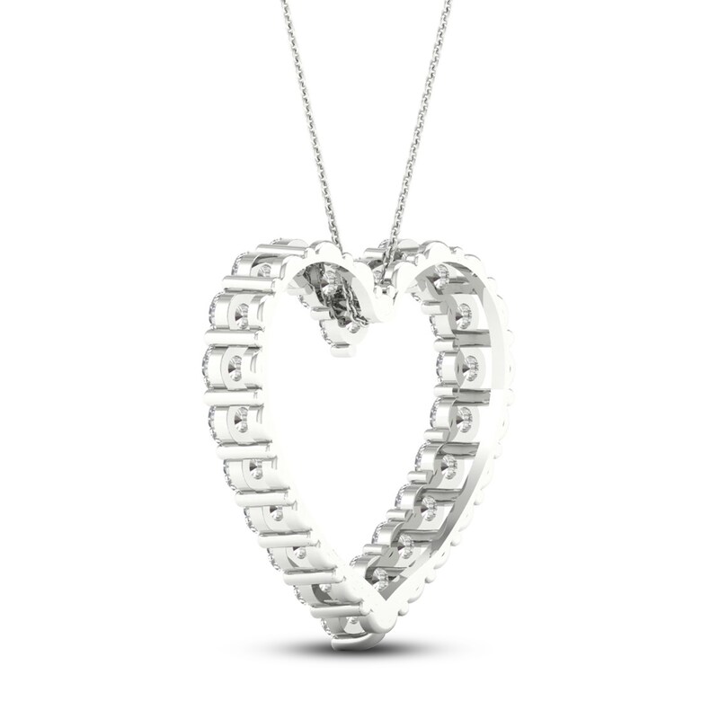 Main Image 4 of Previously Owned Lab-Grown Diamond Necklace 2 ct tw Round 14K White Gold