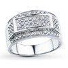 Thumbnail Image 1 of Previously Owned Diamond Men's Band 1 ct tw Round-cut 10K White Gold