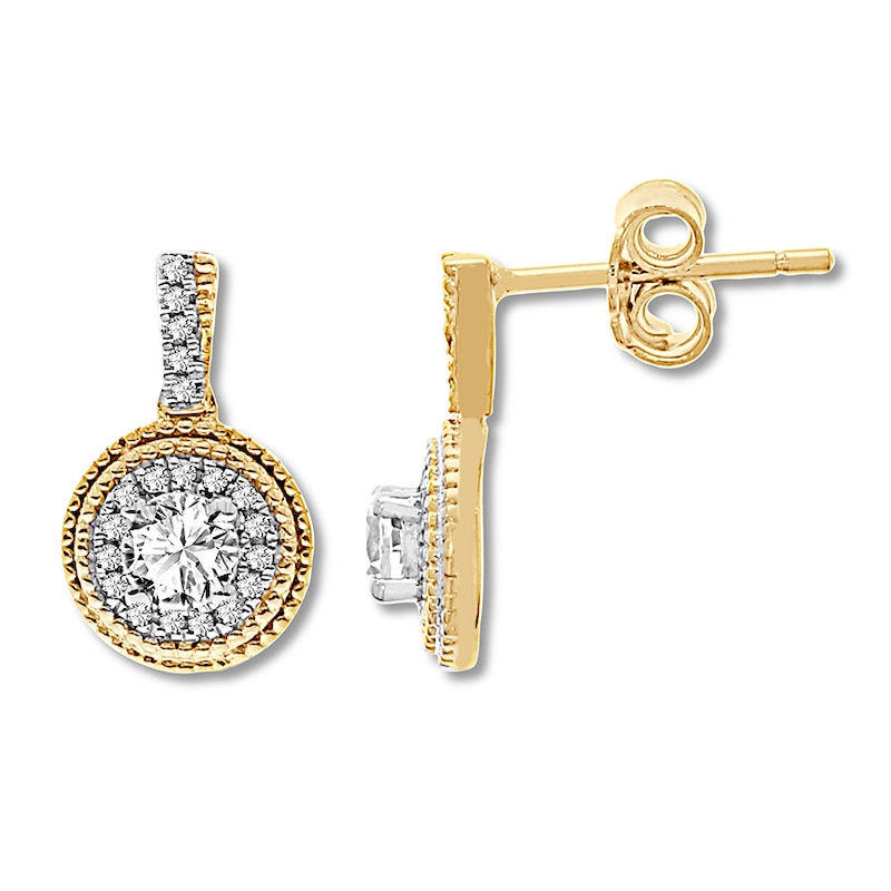 Main Image 1 of Previously Owned Diamond Earrings 1/2 ct tw Round-cut 10K Yellow Gold