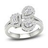Thumbnail Image 1 of Previously Owned Lab-Created Diamond Ring 1 ct tw Oval/Emerald/Pear/Round 14K White Gold
