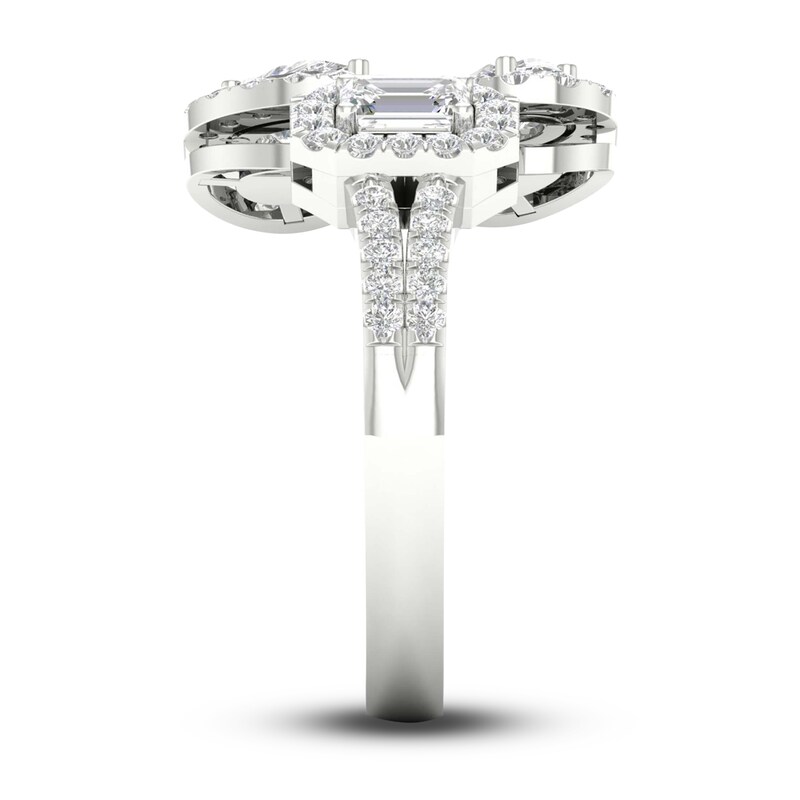 Main Image 3 of Previously Owned Lab-Created Diamond Ring 1 ct tw Oval/Emerald/Pear/Round 14K White Gold