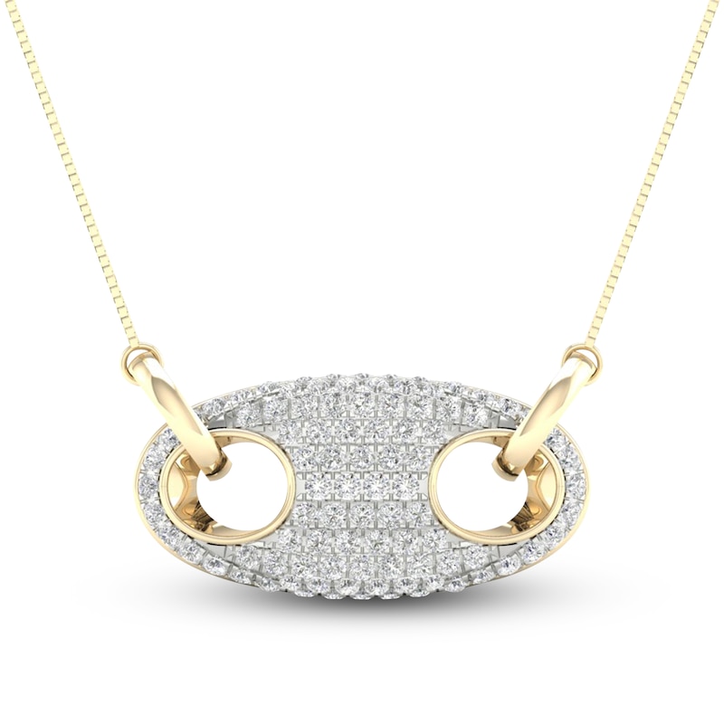 Main Image 1 of Previously Owned Men's Lab-Grown Diamond Necklace 1-1/2 ct tw Round 14K Yellow Gold 22"