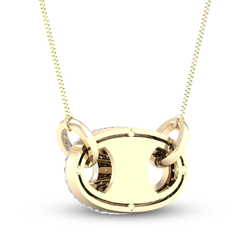 Main Image 3 of Previously Owned Men's Lab-Grown Diamond Necklace 1-1/2 ct tw Round 14K Yellow Gold 22"
