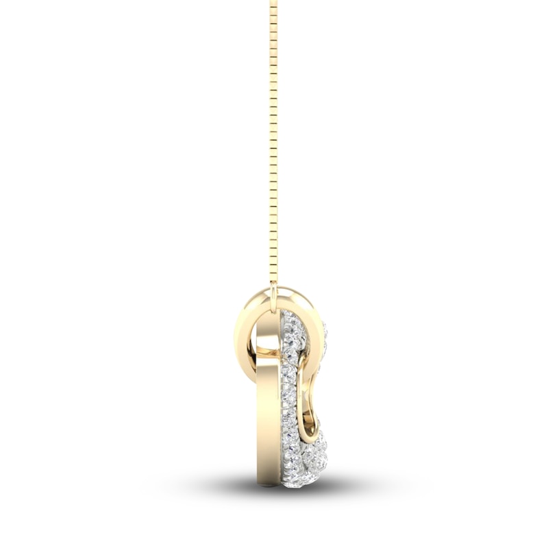 Main Image 4 of Previously Owned Men's Lab-Grown Diamond Necklace 1-1/2 ct tw Round 14K Yellow Gold 22"