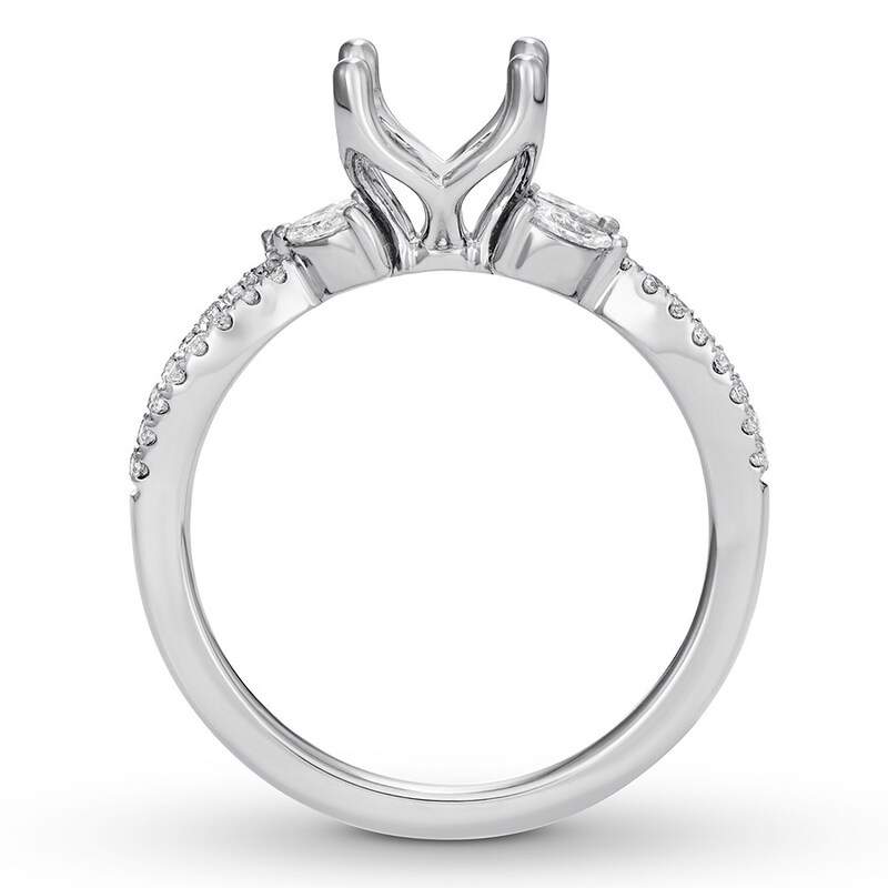 Main Image 2 of Previously Owned Diamond Ring Setting 1/3 carat tw Marquise/Round 14K White Gold