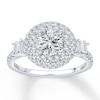 Thumbnail Image 3 of Previously Owned Diamond Ring Setting 5/8 ct tw Baguette & Round 14K White Gold