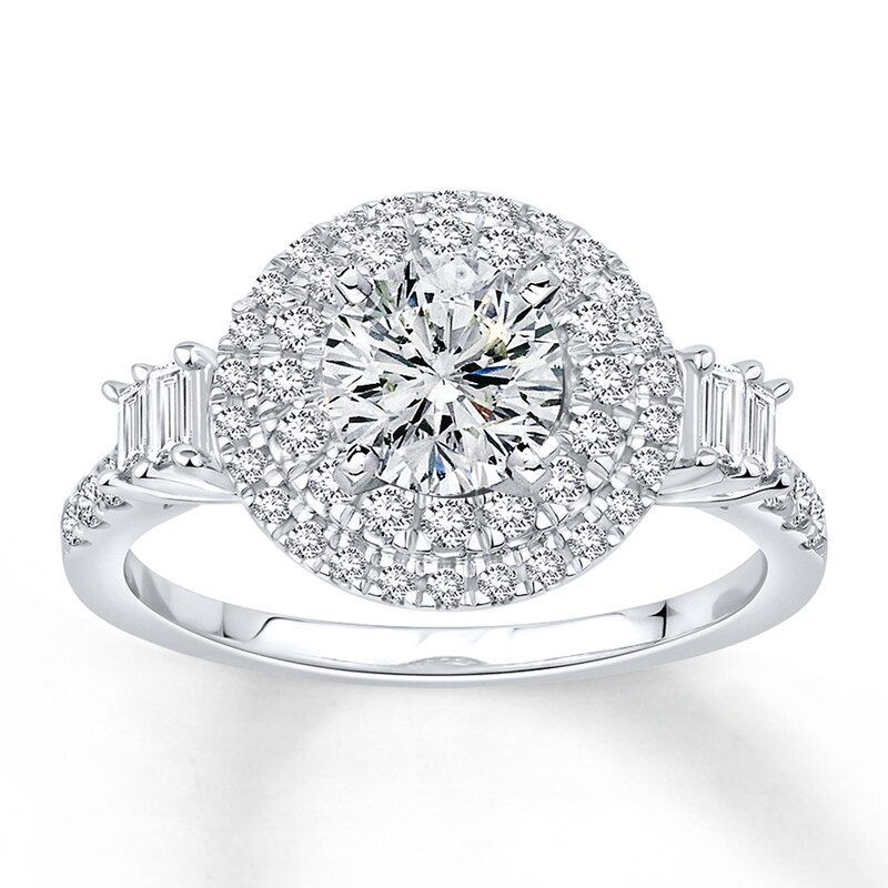 Main Image 3 of Previously Owned Diamond Ring Setting 5/8 ct tw Baguette & Round 14K White Gold