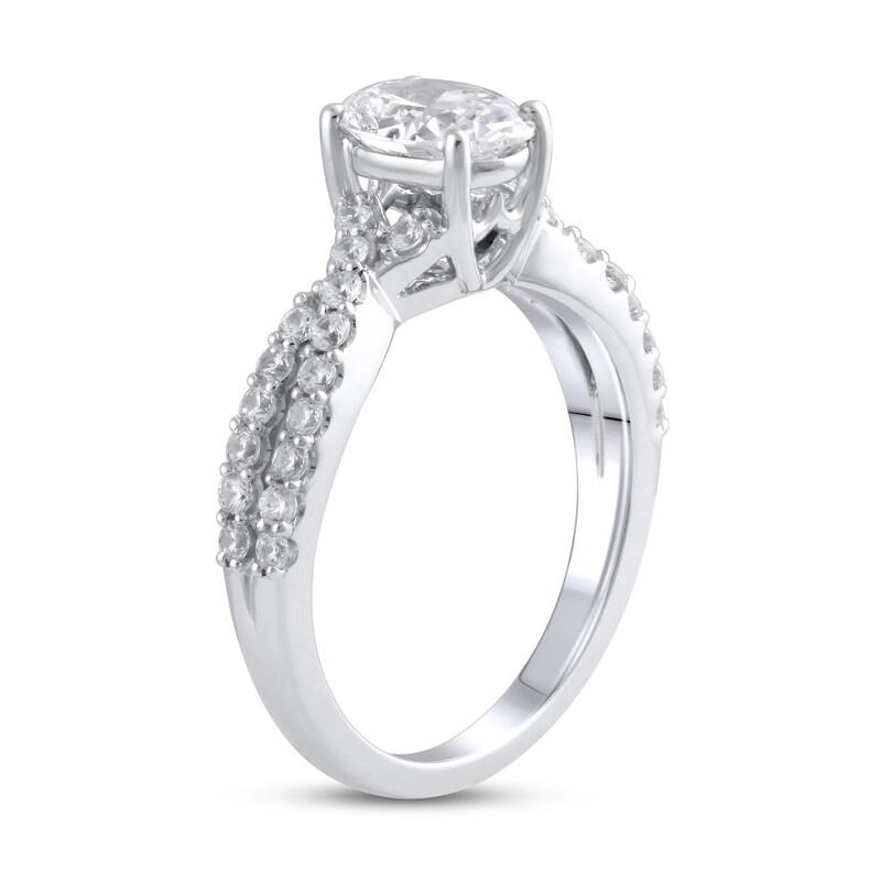 Main Image 2 of Previously Owned Lab-Grown Diamond Engagement Ring 2 ct tw Oval 14K White Gold