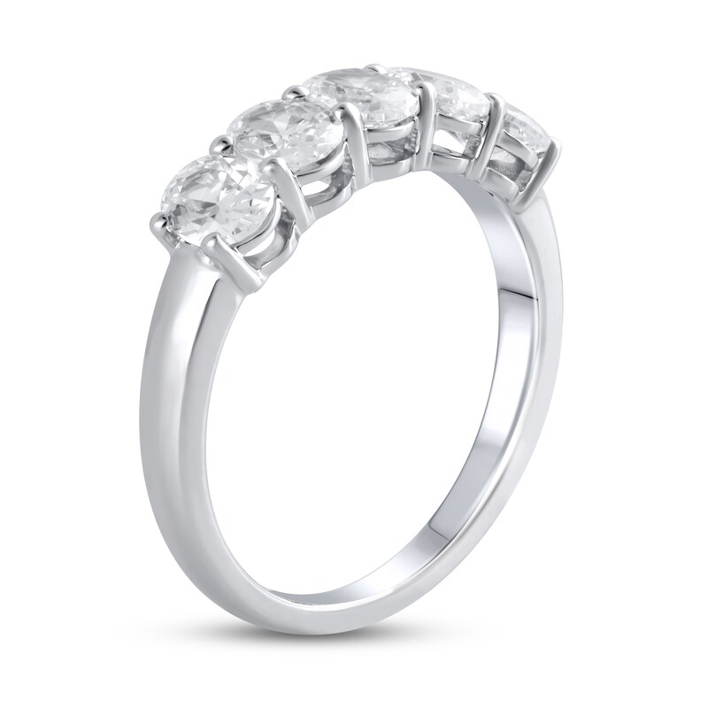 Main Image 2 of Previously Owned Lab-Grown Diamond Wedding Band 1-1/2 ct tw Oval 14K White Gold