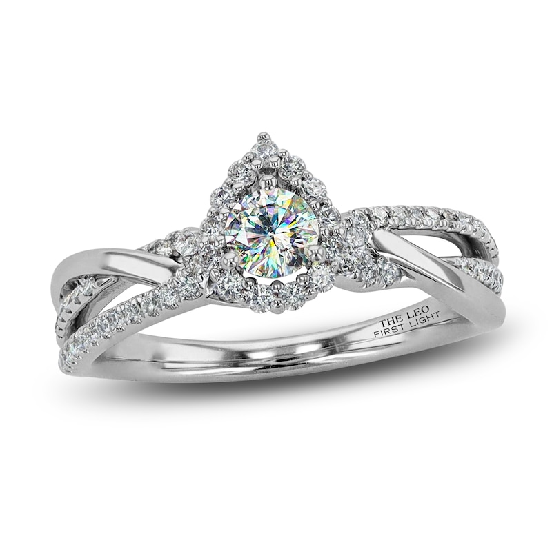 Main Image 1 of Previously Owned THE LEO First Light Diamond Ring 1/2 ct tw 14K White Gold