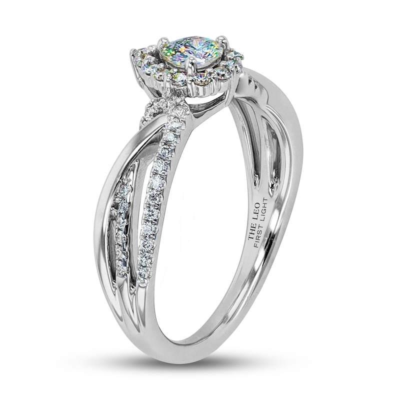 Main Image 2 of Previously Owned THE LEO First Light Diamond Ring 1/2 ct tw 14K White Gold
