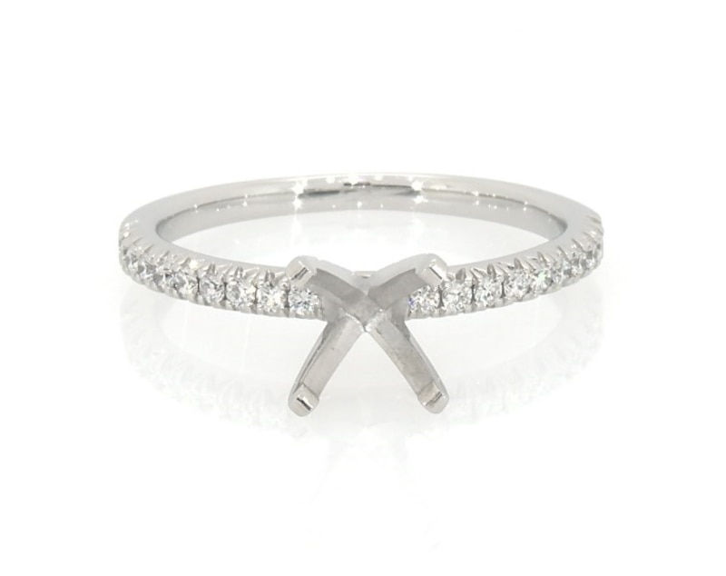 Main Image 1 of Previously Owned Diamond Engagement Ring Setting 1/6 ct tw 14K White Gold
