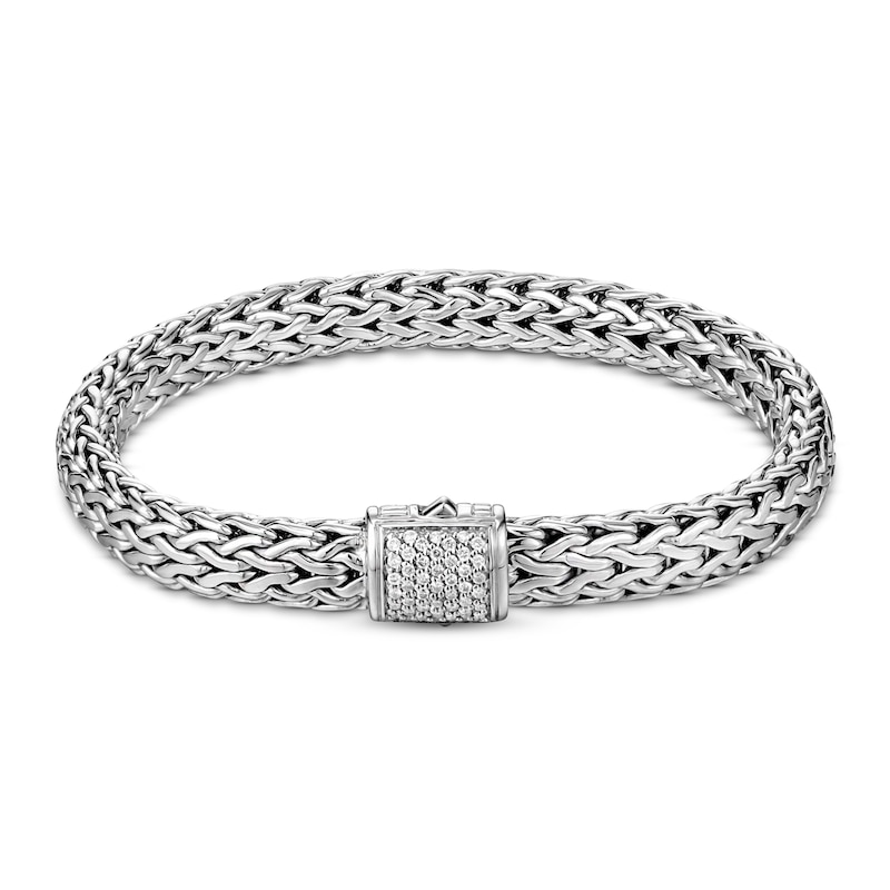 Main Image 1 of Previously Owned John Hardy Classic Chain Bracelet 1/5 ct tw Diamonds Sterling Silver