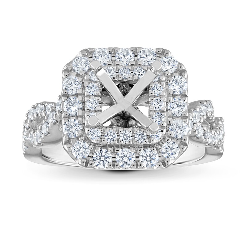 Main Image 1 of Previously Owned Vera Wang WISH Diamond Engagement Ring Setting 1 ct tw Round 14K White Gold
