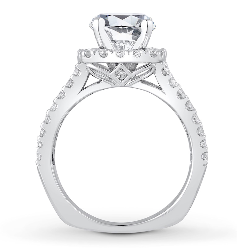 Main Image 2 of Previously Owned Diamond Engagement Ring Setting 1 ct tw Round 18K White Gold