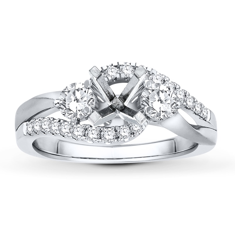 Main Image 1 of Previously Owned Colorless Diamond Ring Setting 5/8 ct tw 14K White Gold