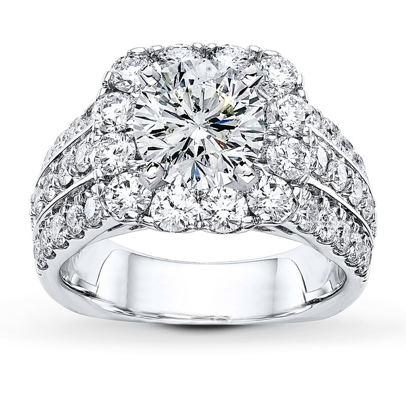 Main Image 3 of Previously Owned Diamond Engagement Ring Setting 2 ct tw Round 18K White Gold