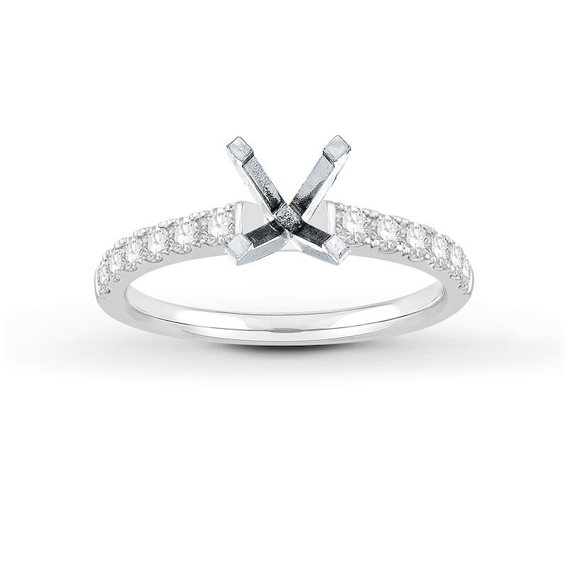 Main Image 1 of Previously Owned Diamond Engagement Ring Setting 3/8 ct tw Round Platinum