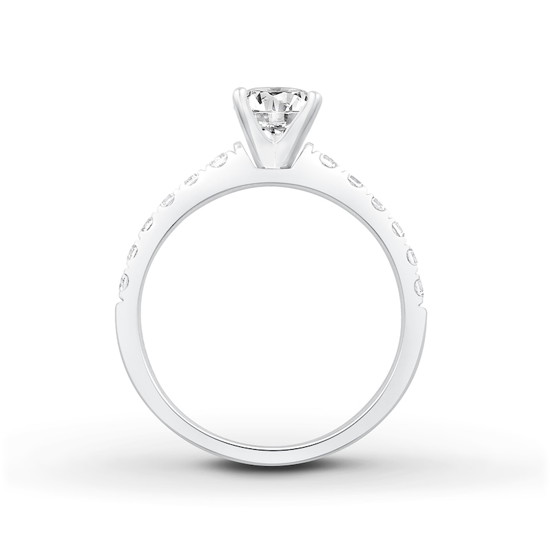 Main Image 2 of Previously Owned Diamond Engagement Ring Setting 3/8 ct tw Round Platinum