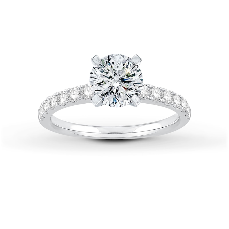 Main Image 3 of Previously Owned Diamond Engagement Ring Setting 3/8 ct tw Round Platinum