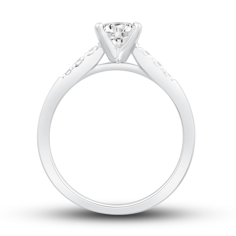 Main Image 2 of Previously Owned Diamond Engagement Ring Setting 1/6 ct tw Round Platinum