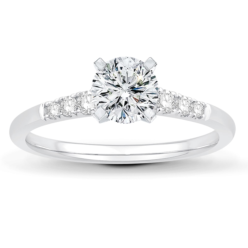 Main Image 3 of Previously Owned Diamond Engagement Ring Setting 1/6 ct tw Round Platinum