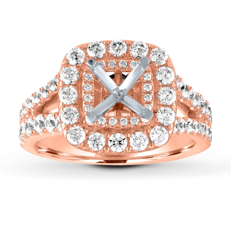 Main Image 1 of Previously Owned Vera Wang WISH Ring Setting 1-1/3 ct tw Diamonds 14K Rose Gold
