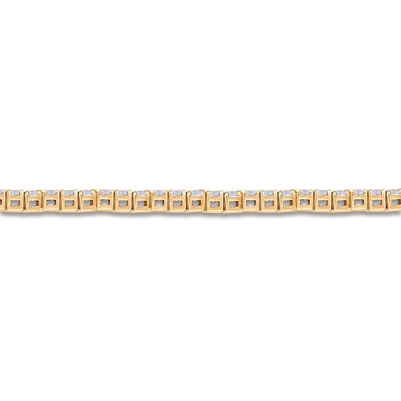 Main Image 3 of Previously Owned Diamond Tennis Necklace 5 ct tw Round 14K Yellow Gold 16.5"