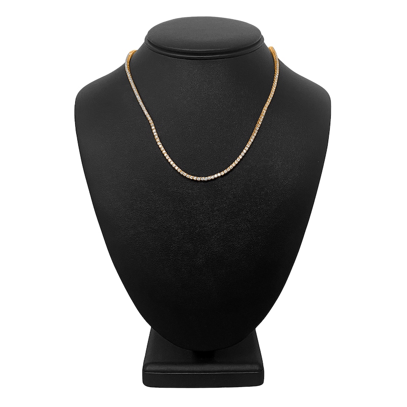 Main Image 4 of Previously Owned Diamond Tennis Necklace 5 ct tw Round 14K Yellow Gold 16.5"