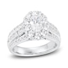 Thumbnail Image 1 of Previously Owned Diamond Engagement Ring 2-1/4 ct tw Oval/Round 14K White Gold