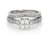 Thumbnail Image 1 of Previously Owned Princess & Round-Cut Diamond Bridal Set 7/8 ct tw 14K White Gold