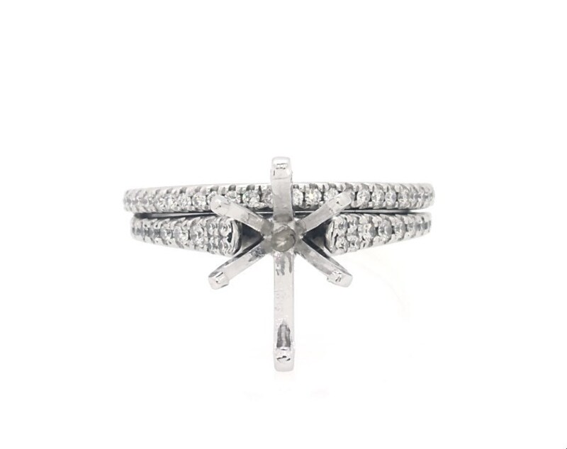 Main Image 1 of Previously Owned Diamond Bridal Set Setting 1/5 ct tw 14K White Gold