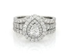 Thumbnail Image 1 of Previously Owned Pear & Round-Cut Diamond Bridal Set 2-1/2 ct tw 14K White Gold