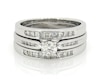 Thumbnail Image 1 of Previously Owned Princess & Round-Cut Diamond Bridal Set 7/8 ct tw 14K White Gold